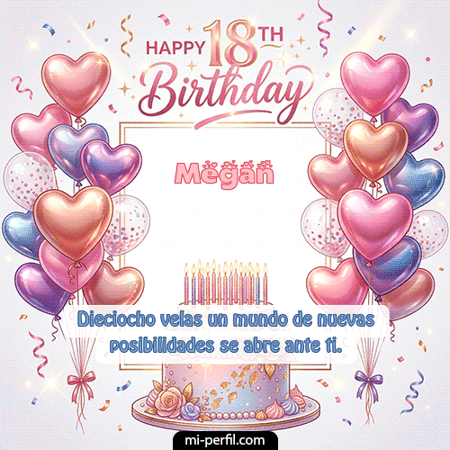 GIF Feliz Cumpleaños Happy 18th BirthDay personalizado con su nombre