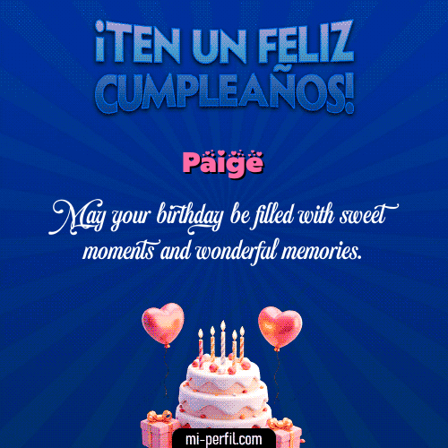 Te un Feliz Cumpleaños Paige