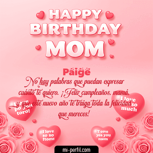 Un Feliz Cumpleaños Mamá Paige