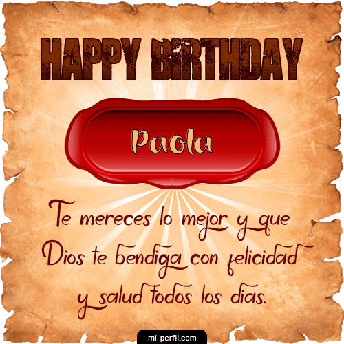 Happy Birthday Pergamino Paola