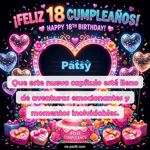 GIF Feliz Cumpleaños Gif Felices 18 personalizado con su nombre