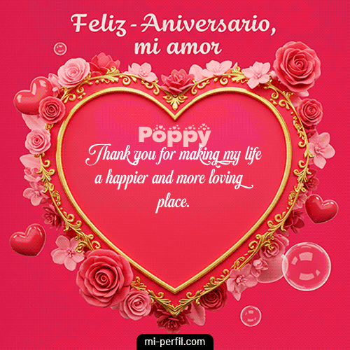 Feliz Aniversario Mi Amor Poppy