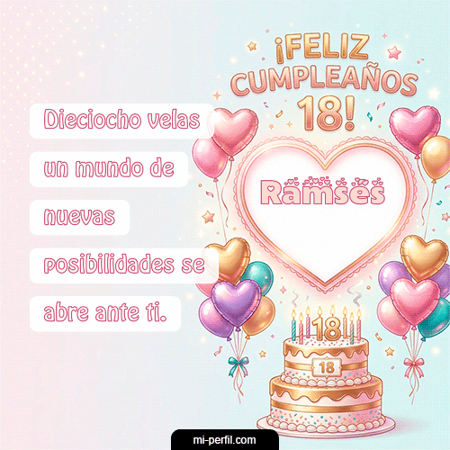 GIF Feliz Cumpleaños Feliz Cumpleaños 18 personalizado con su nombre