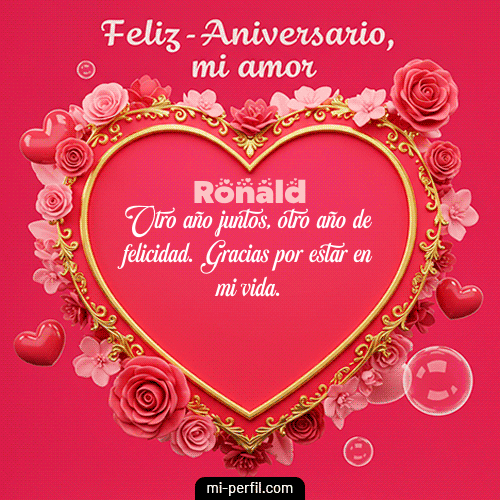 Feliz Aniversario Mi Amor Ronald