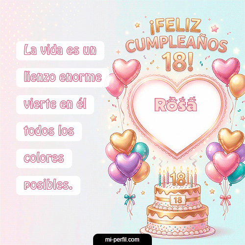 GIF Feliz Cumpleaños Feliz Cumpleaños 18 personalizado con su nombre