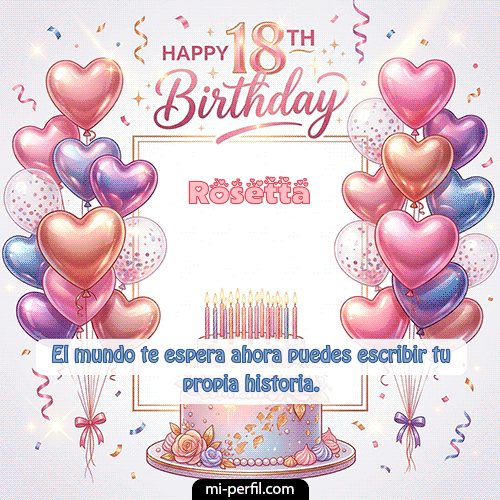 GIF Feliz Cumpleaños Happy 18th BirthDay personalizado con su nombre