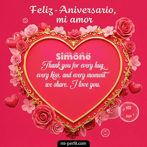 GIF Feliz Cumpleaños Feliz Aniversario Mi Amor personalizado con su nombre