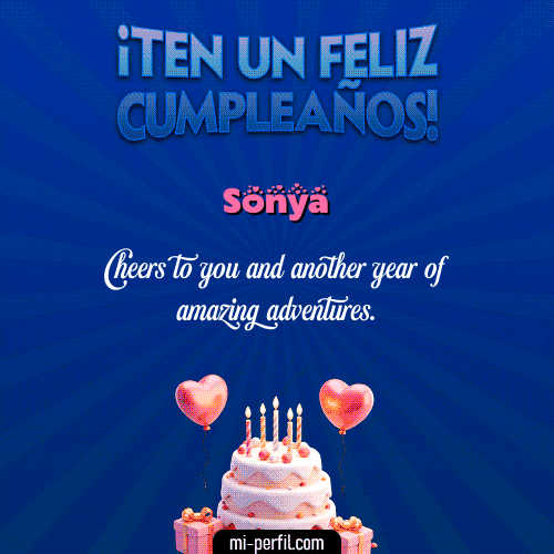 Te un Feliz Cumpleaños Sonya
