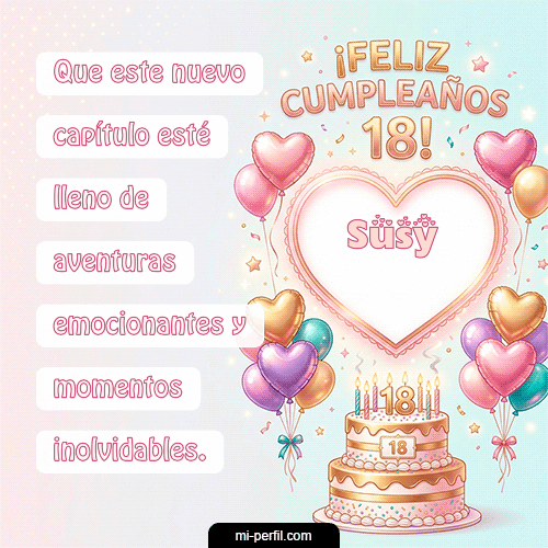 GIF Feliz Cumpleaños Feliz Cumpleaños 18 personalizado con su nombre