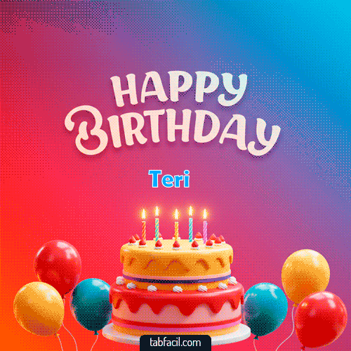 GIF Feliz Cumpleaños Happy Birthday de Colores personalizado con su nombre