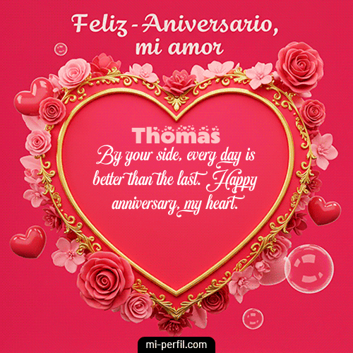 GIF Feliz Cumpleaños Feliz Aniversario Mi Amor personalizado con su nombre