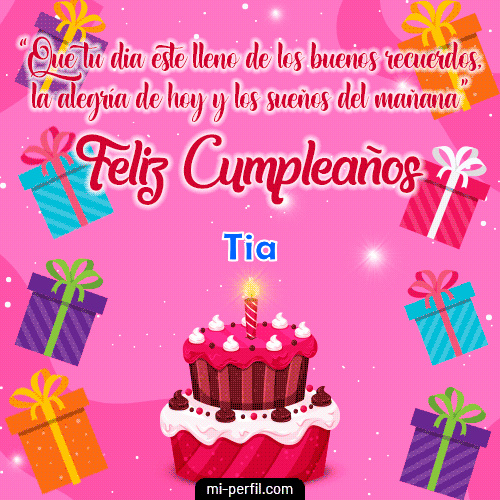 Gif animado de feliz cumpleaños para Tia