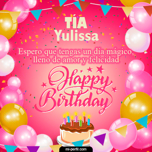 GIF Feliz Cumpleaños Happy BirthDay Tía personalizado con su nombre